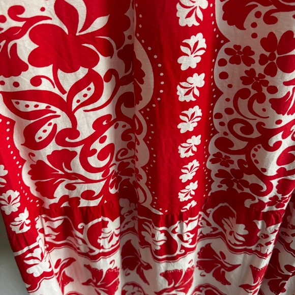 Jopra Red & White Floral Linen Blend Maxi Dress – Size M (NWT) - Picture 3 of 10